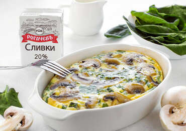 Омлет с сыром и грибами